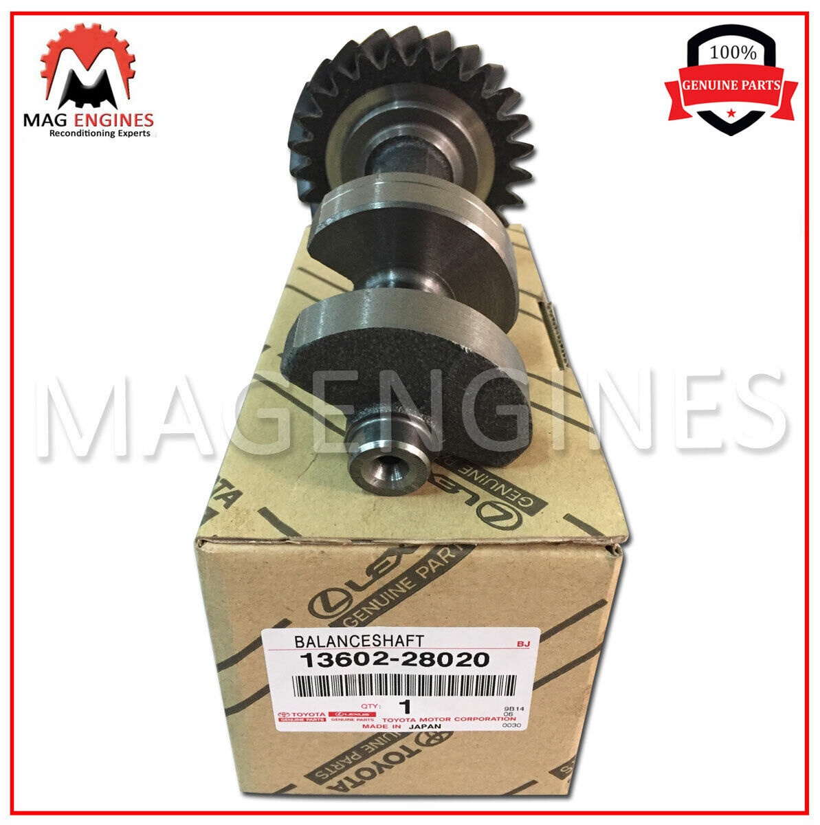 13602-28020 GENUINE OEM BALANCE SHAFT SUB-ASSY, NO.2 13602-28020 GENUINE OEM BALANCE SHAFT SUB-ASSY, NO.2