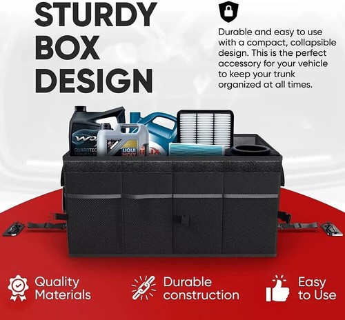 FORTEM XL Organizador de Botas de Coche, Plegable Multi Compartimento, Antideslizante Ajustable - Imagen 8 de 8