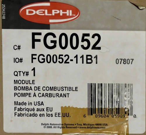 Delphi Fuel Pump Module Assembly FG0052-11B1 for Chevrolet Blazer, GMC Jimmy