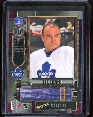 2012-13 Fleer Retro Metal Universe Precious Metal Gems Red #5 Tie Domi 27/100 - Foto 2 di 2