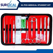 21 Pcs Medical Student Anatomy Dissection Kit Surgical Instruments German Grade