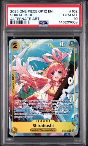 2025 One Piece OP12-102 Legacy Of The Master Shirahoshi Alt Art PSA 10