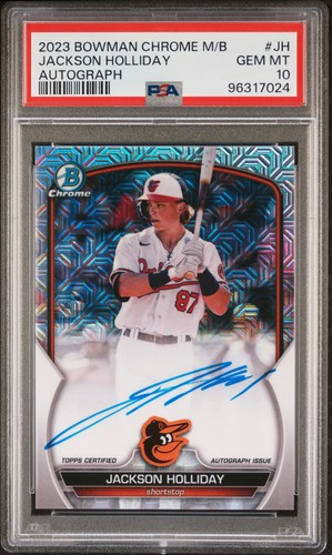 2023 BOWMAN CHROME MEGA BOX AUTOS #JH JACKSON HOLLIDAY PSA 10