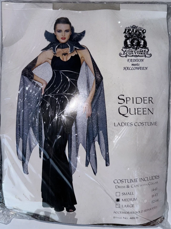 Sexy Queen Halloween Costume WITH Cape & Collar Size M (8-10) BRAND NEW - Image 2 of 4