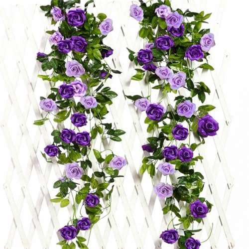 JUSTOYOU 2pcs 7.8FT Two-tone Artificial  Assorted colors , sizes