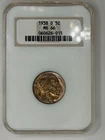 1938D Buffalo nickel NGC MS66 golden toning both sides