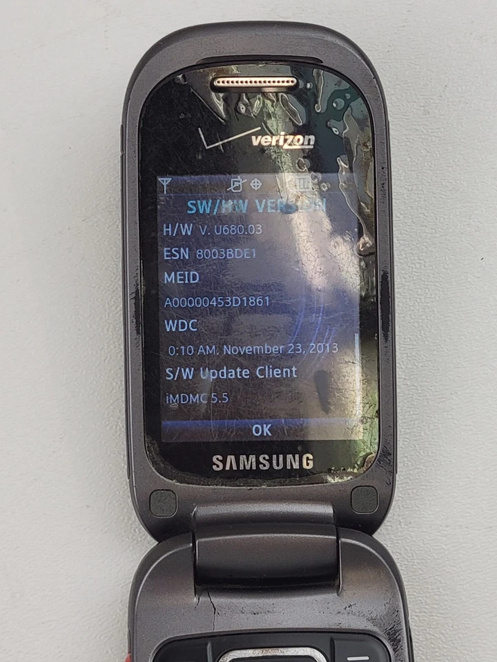 Teléfono celular Samsung Convoy 3 (SCH-U680) (Verizon) abatible - agrietado - H3747 Foto 4 de 4