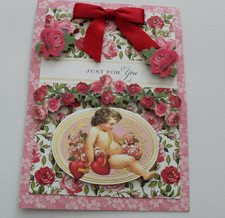 ANNA GRIFFIN LIKE 3D "Just for You Valentines Day" Card Handmade - New