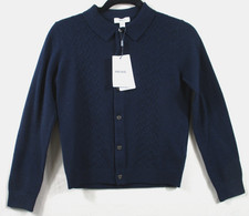 -NWT Reiss Gideon-LS Button Through Navy Blue Boys Sweater Merino Wool Age 10-11