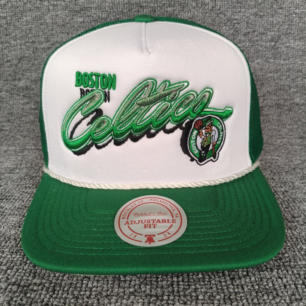 Mitchell & Ness Boston Celtics Green White Trucker Snapback Cap