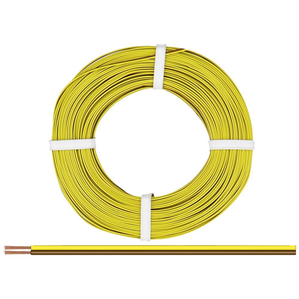 Fil de câblage bifilaire 2 x 0.50 mm² jaune et marron Donau Elektronik de 25m