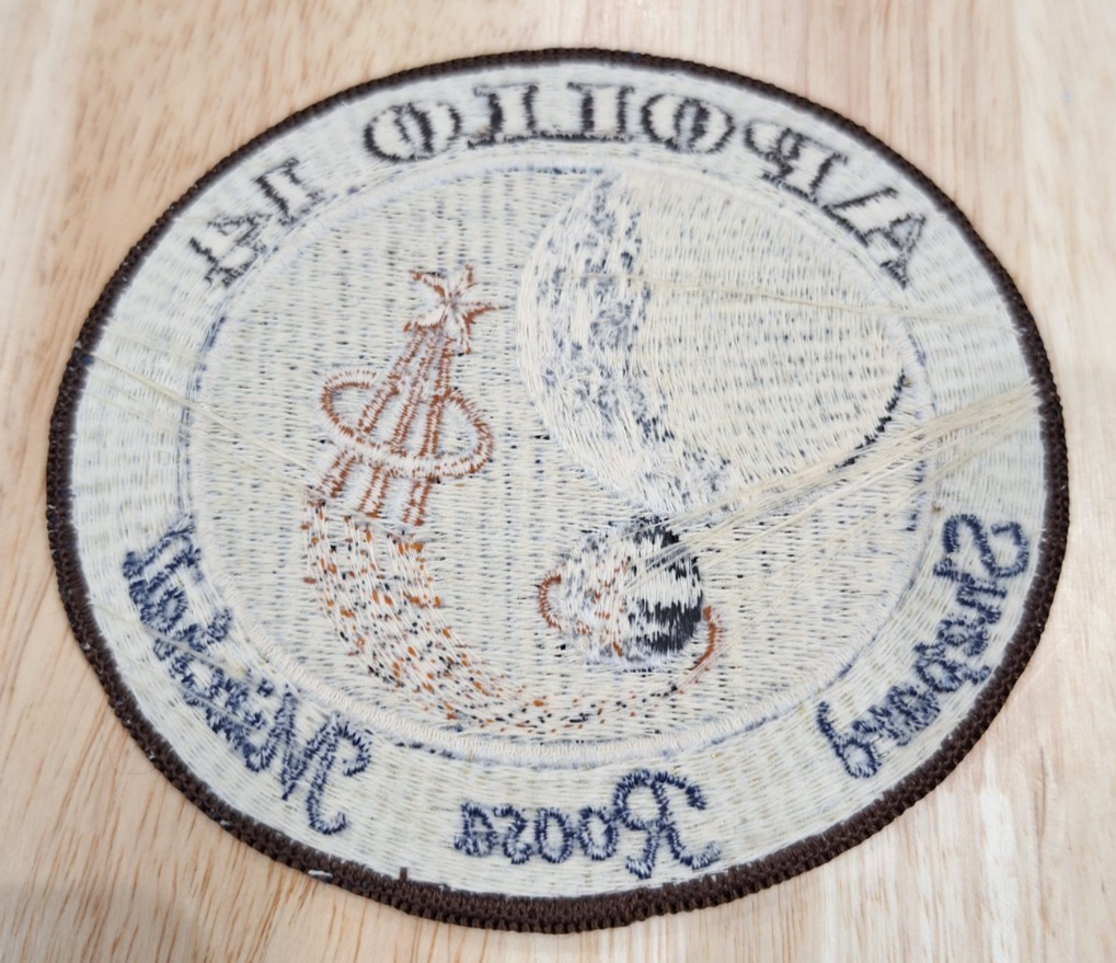 NASA PATCH vtg APOLLO 14 - LION Brothers CLOTH Back - Shepard Roosa ...