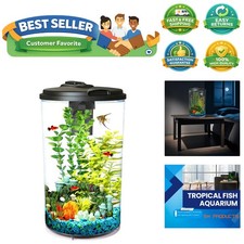 Impact-Resistant 6-Gallon AquaView 360 Aquarium - Perfect for Tropical Fish