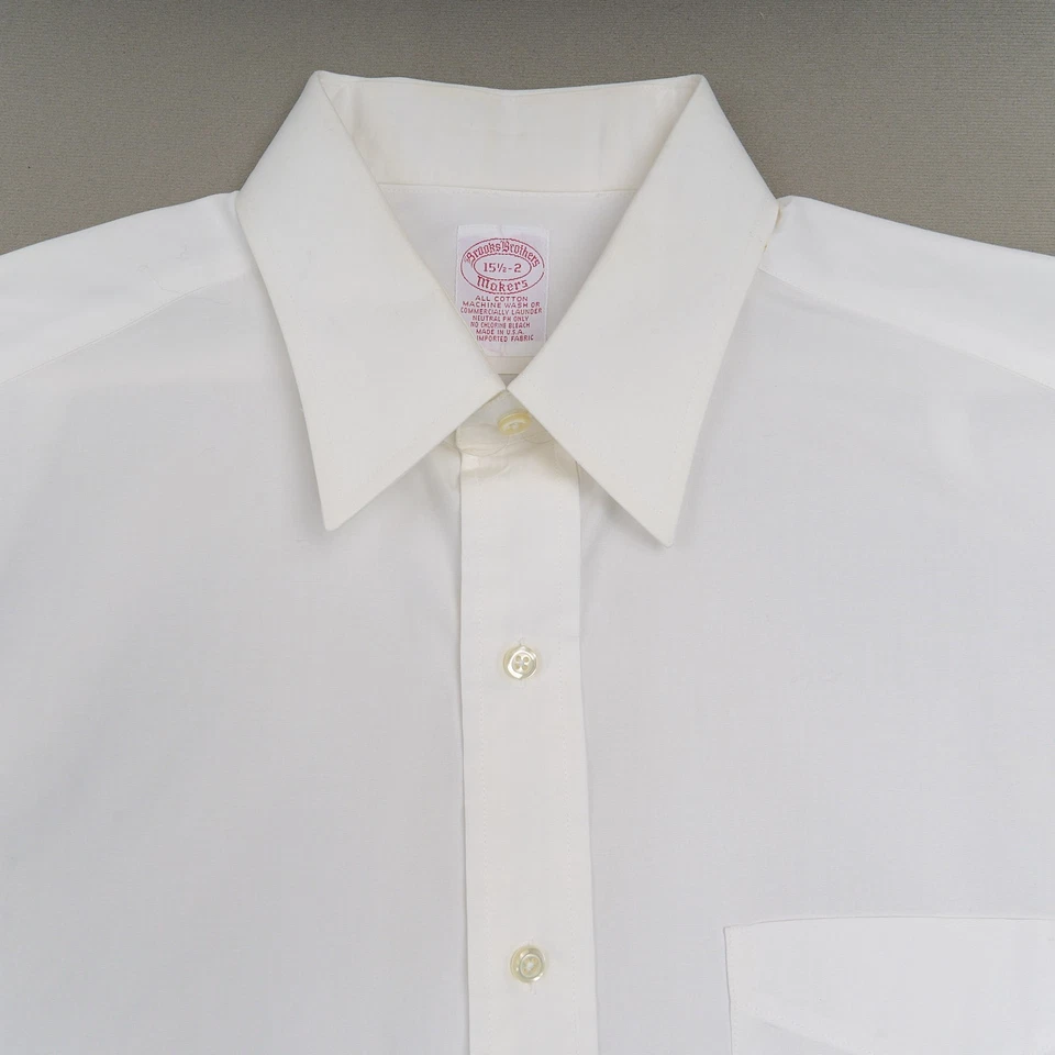 Camisa social vintage Brooks Brothers Makers 15,5 32 algodão branco punho francês EUA - Imagem 2 de 4