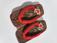 Geta Traditional Japanese Wooden Sandals To Wear W/Kimono Or Yukata Size Youth