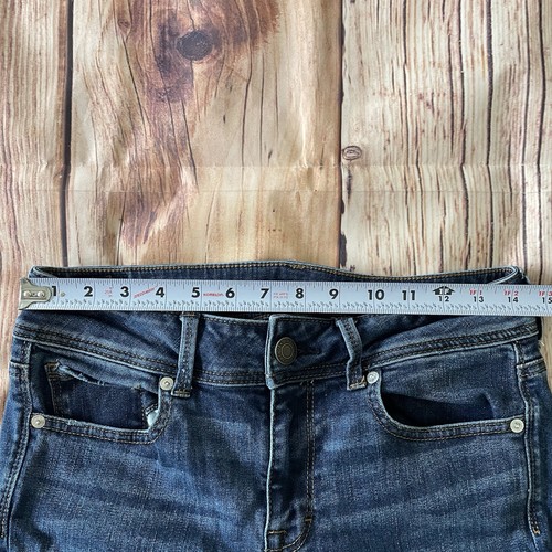 American Eagle Jeans donna 6 stivali taglio basso lavaggio scuro western elasticizzati - Foto 11 di 14