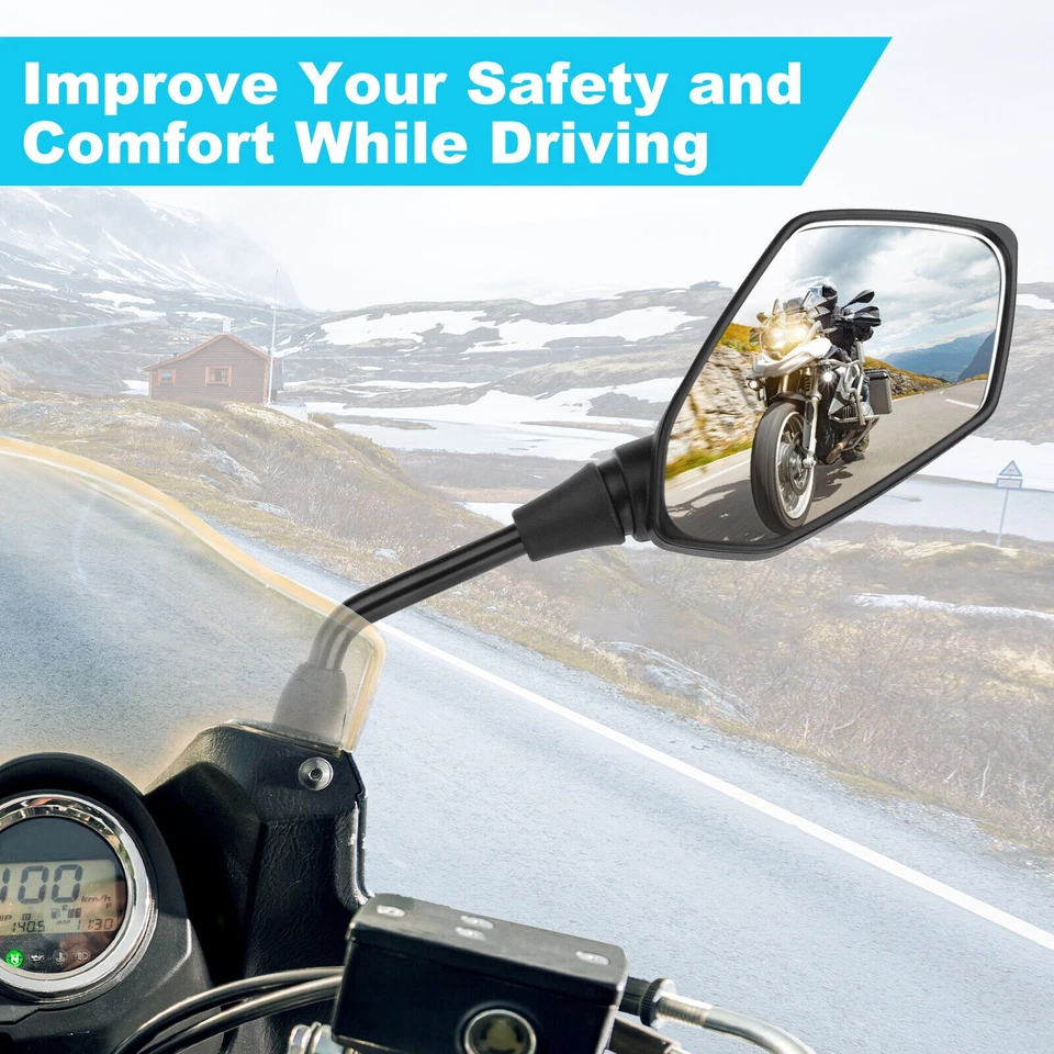 Universal 7/8" Handle Bar Rearview Side Mirrors for ATVs Dirt Bike Honda Yamaha - Imagem 3 de 4