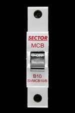 SECTOR 10 AMP CURVE B 6kA MCB CIRCUIT BREAKER SVMCB10/B RED