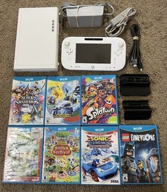 Nintendo Wii U Console Bundle White With 7 WiiU Games & Accessories 