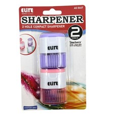 2-Hole Compact Dual Size Pencil Sharpeners: 2 Pack