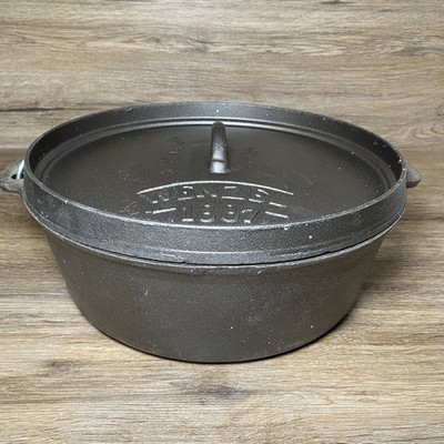 Wenzel 1887 Cast Iron Dutch Oven Lid Handle Trivet Cover Camping Homestead
