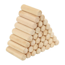 3/8" X 1-3/8" 10 X 35Mm Wood Dowel Pins, 60 Pack Fluted Wooden Dowel Pin Str...