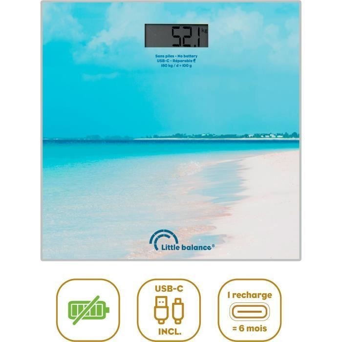 Pèse-personne électronique Little Balance Caraïbes 8840 balance de pesage USB-C graduation 100g