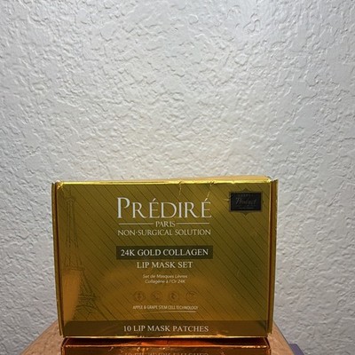 Predire Paris 24K Gold Collagen Lip Mask Set Non-Surgical Solution 10 Patches