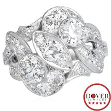 Antique Deco 2.00ct Diamond Platinum Abstract Geometric Ring 8.9 Grams NR