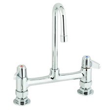 T S Brass 5F-8DLS03 Equip 8" Deck Mount Workboard Faucet w/ 3" Rigid Gooseneck