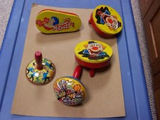 5 Vintage Tin Litho Noise Makers Toy Lot Kirchhof Chein US Metal USA 1950  s