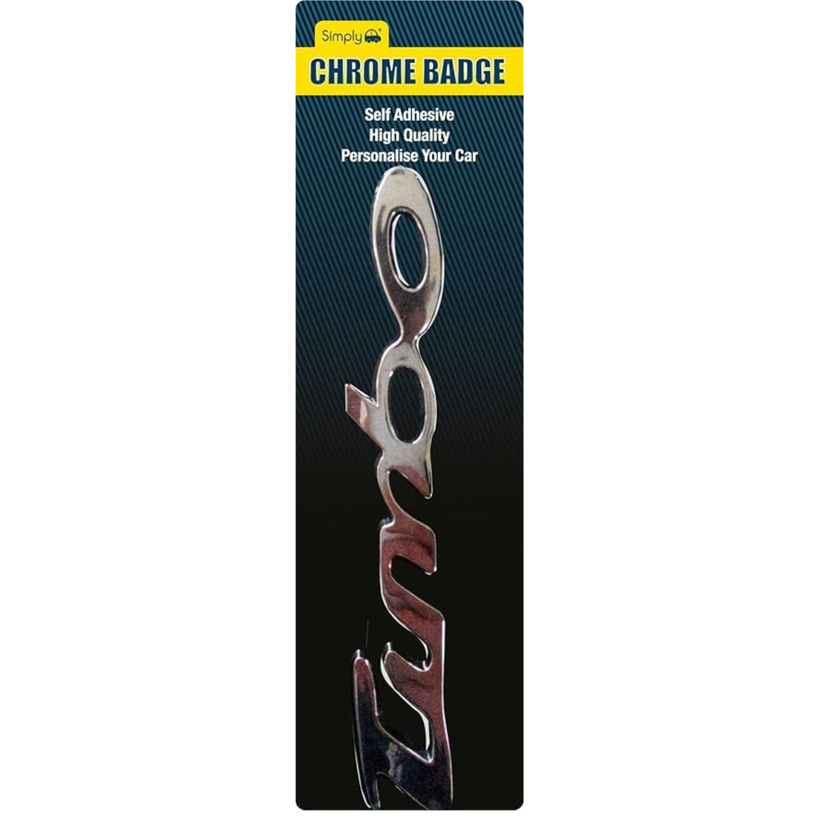 Simply Turbo Chrome Badge Self Adhesive Auto Emblem Personalise Car Vehicle