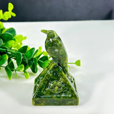Rabe auf Stein Vogel Skulptur Natürlicher Stein Ornament Figur Statue Naturstein