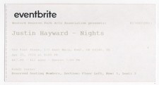 Justin Hayward 4/25/20 Kent OH The Kent Stage Rare Ticket Stub! Moody Blues