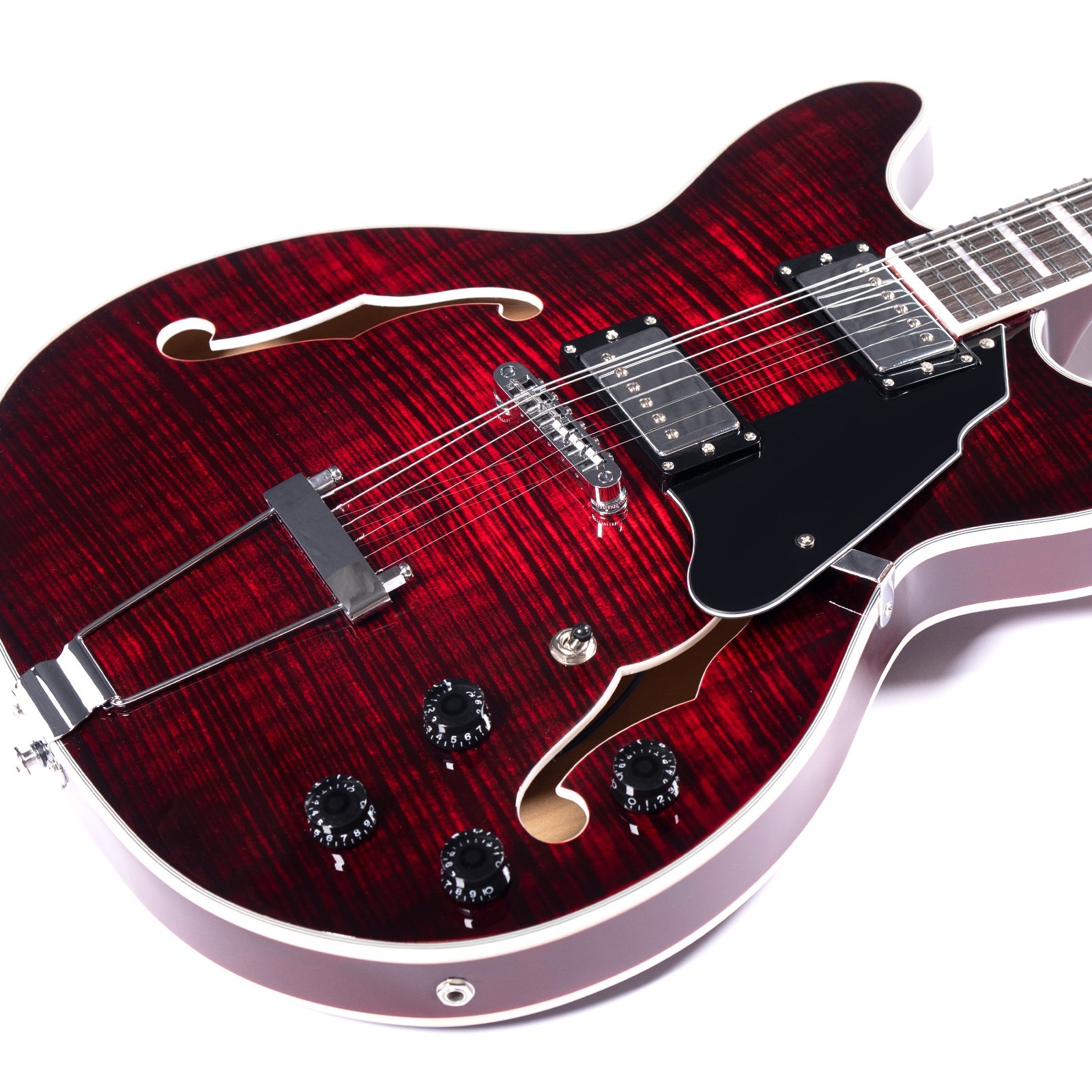 Jazz 335 Semi-Hollow Electric Guitar, 6-string, Maple Neck (red)