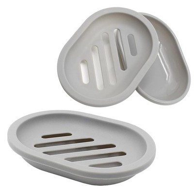 2-Pack Soap Dish with Drain Easy Cleaning Soap Saver Tray Caddy Keep Dry Stop...