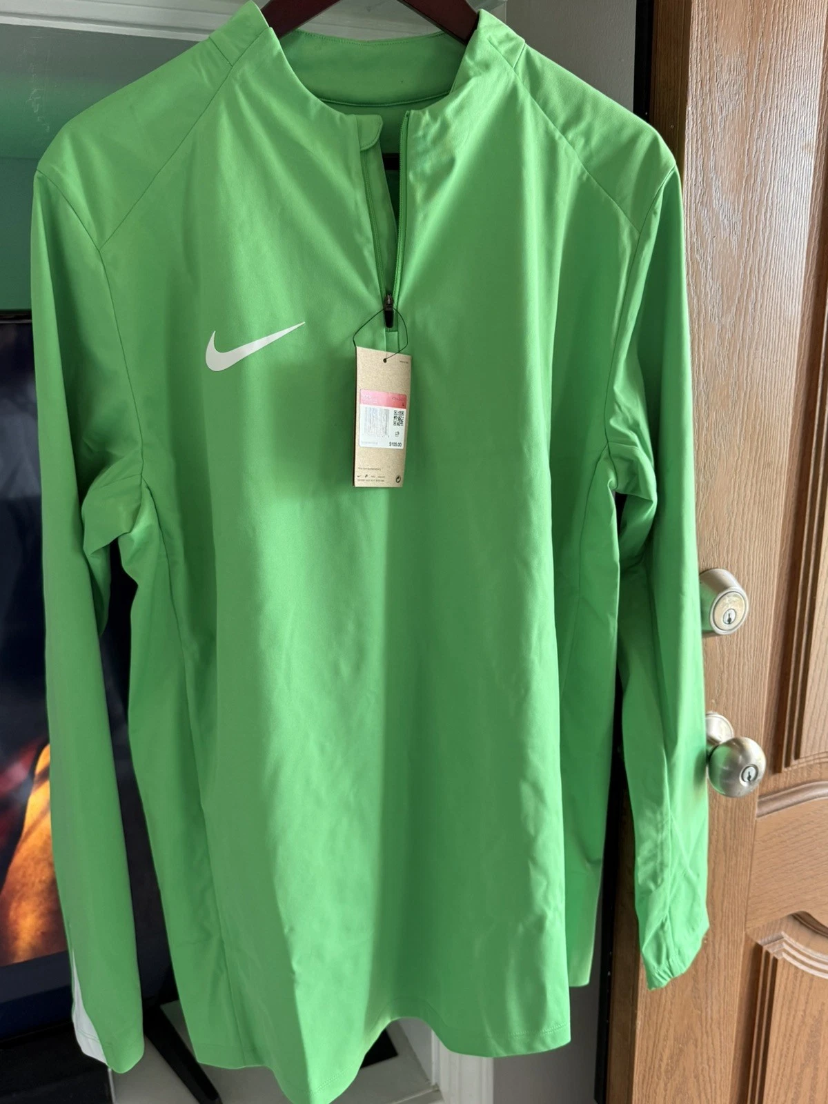 Nike Storm‑FIT Strike 24 Drill Top Men’s L Green 1/4 Zip waterproof Jacket New
