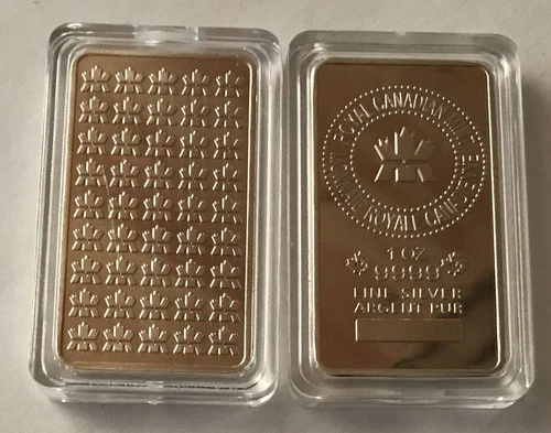 Royal Canadian Mint 1 oz .9999  Fine Silver Bar "Argent Pur"