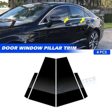 Glossy Black Pillar Posts For Mercedes Benz CLS-Class Door Trim Piano Cover Kit