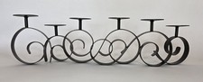 Vintage Wrought Iron Scroll Candelabra 6 Arm Black Metal Candle Holder