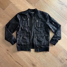 Karl Lagerfeld Black Camo-Pattern Bomber Jack...