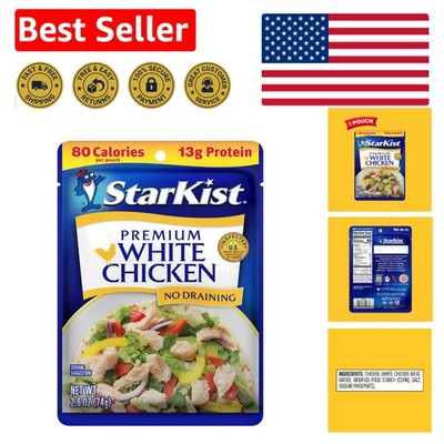 Convenient Ready-to-Eat  White Chicken Pouch - 2.6 oz, High Protein Snack
