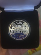 Jubilee Mint 75th Anniversary of VE Day Fine Silver Proof coin