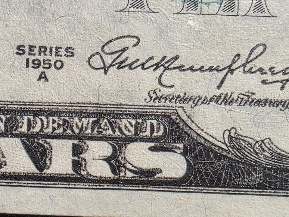 1950A $10 Federal Reserve Note - PMG 53EPQ - Double Print Error - Image 3 of 4