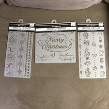 3 Reusable Christmas Stencils for Painting Wood Fabric Canvas Window Etc.