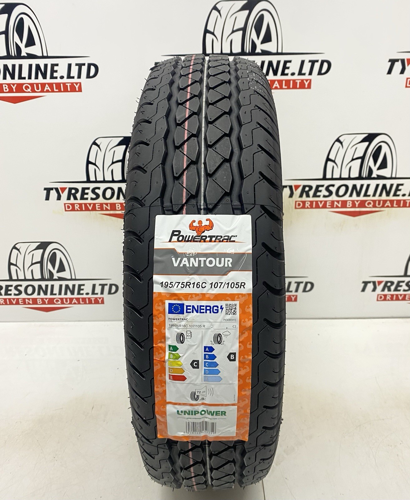 1 X 195 75 16C POWERTRAC COMMERCIAL VAN 195/75R16C 107/105R 8PR M+S C&B LABEL