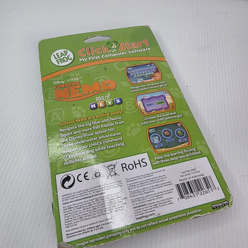 LeapFrog ClickStart Educational Software:Finding Nemo Sea of Keys Pre K-K NEW - Image 4 of 4