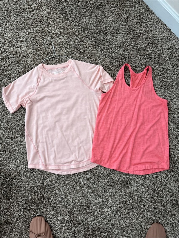 Primary Per4orm Active TWO pink tops For Girls- Size 10- VGUC