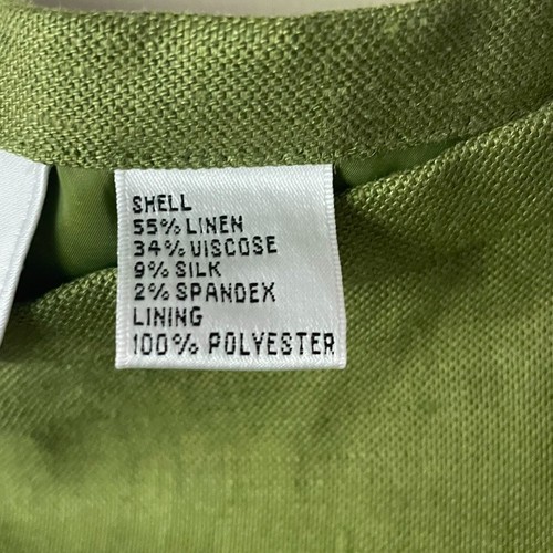 Talbots Woman Petite Olive Green Italian Fabric Linen Blend Lined Skirt Size 22W - Picture 5 of 11