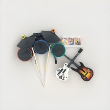 Wii Rock Band Drum Set Foot-pedal  2 Guitars ...
